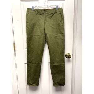 Tommy Hilfiger Chino Pants Olive Green Size 10 Stretch Slim Cotton